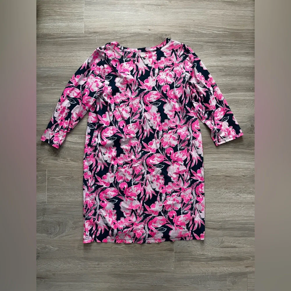 Lilly Pulitzer Women’s Daphne T-shirt dress in Inky Flamingo - Size XL - Picture 7 of 7